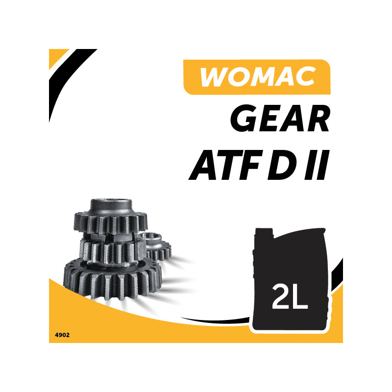 Huile de boite automatique, pont et direction assistée WOMAC GEAR ATF D2 | Bidon de 2 litres